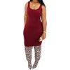 image:imageCHARTOU Womens 2 Piece Sweater Dress Sets Cable Knit Turtleneck Jumper Tank Dress Sheath OutfitsWine Red