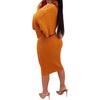 image:imageCHARTOU Womens 2 Piece Sweater Dress Sets Cable Knit Turtleneck Jumper Tank Dress Sheath OutfitsYellow