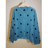 image:imageCHARTOU Womens Polka Dot Cardigan Causal Long Sleeve Open Front Button Down Loose Lightweight Fall SweatersBlue