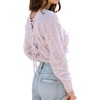 image:imageCHARTOU Womens Sexy Back Lace Up Deep V Neck Batwing Sleeve Knit Pullover SweatersCream