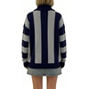 image:imageWomen Striped Half Zip Pullover Sweater Color Block Casual Knit Jumper TopsNavy