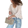 image:imageCHARTOU Women Oversized Cable Sweater Pullover V Neck Batwing Half Sleeve Knitted TopBeige