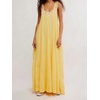 image:imageCHARTOU Women Crochet Lace Maxi Dress Scroop Neck Sleeveless Summer Beach Vacation Flowy Sundress with PocketsYellow
