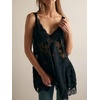 image:imageCHARTOU Women Lace Trim Sheer Baby Mini Slip Dress Sexy Base Layer Summer Beach Coverups Vacation OutfitsBlack