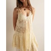 image:imageCHARTOU Women Lace Trim Sheer Baby Mini Slip Dress Sexy Base Layer Summer Beach Coverups Vacation OutfitsLight Yellow