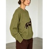 image:imageCHARTOU Women Y2k Knit Sweater Cute Graphic Oversized Pullover Crewneck Fall JumperOlive Green