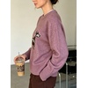 image:imageCHARTOU Women Y2k Knit Sweater Cute Graphic Oversized Pullover Crewneck Fall JumperPurple