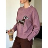 image:imageCHARTOU Women Y2k Knit Sweater Cute Graphic Oversized Pullover Crewneck Fall JumperPurple