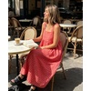 image:imageCHARTOU Womens Casual Square Neck Maxi Dress Sleeveless GinghamStriped Sundress Loose Babydoll Dress with PocketsGingham Pink