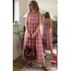 image:imageCHARTOU Womens Casual Square Neck Maxi Dress Sleeveless GinghamStriped Sundress Loose Babydoll Dress with PocketsGingham Purple