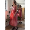 image:imageCHARTOU Womens Casual Square Neck Maxi Dress Sleeveless GinghamStriped Sundress Loose Babydoll Dress with PocketsStripe Pink