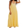 image:imageCHARTOU Women Crochet Lace Maxi Dress Scroop Neck Sleeveless Summer Beach Vacation Flowy Sundress with PocketsYellow