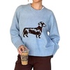 image:imageCHARTOU Women Y2k Knit Sweater Cute Graphic Oversized Pullover Crewneck Fall JumperBlue
