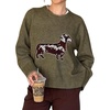 image:imageCHARTOU Women Y2k Knit Sweater Cute Graphic Oversized Pullover Crewneck Fall JumperGreen