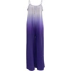 image:imageCHARTOU Womens Casual Spaghetti Strap Gradient Jumpsuit Lounge Wide Leg Pants Tie Dye Long Romper LargePurple