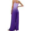 image:imageCHARTOU Womens Casual Spaghetti Strap Gradient Jumpsuit Lounge Wide Leg Pants Tie Dye Long Romper MediumPurple