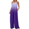 image:imageCHARTOU Womens Casual Spaghetti Strap Gradient Jumpsuit Lounge Wide Leg Pants Tie Dye Long Romper MediumPurple