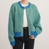image:imageCHARTOU Women Dressy Knit Cardigan Button Up Contrast Sweater Lady Jacket Outwear 2024 Fall OutfitsLake Blue