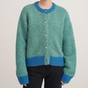 image:imageCHARTOU Women Dressy Knit Cardigan Button Up Contrast Sweater Lady Jacket Outwear 2024 Fall OutfitsLake Blue