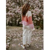 image:imageCHARTOU Women Striped Cardigan Sweater Fuzzy Button Down Long Sleeve Ruffle Coat JacketPink