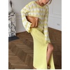 image:imageCHARTOU Women Stripes Knitted Pullover Sweater Oversized Crew Neck Backless Long Sleeve RIC Rac TopYellow