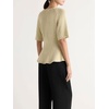 image:imageCHARTOU Women Summer Short Sleeve Sweater Crewneck Peplum Lightweight Knit TopsCream