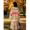 image:imageCHARTOU Womens Oversized Rainbow Striped Sweater Colorful Open Front Cardigan TopsMulticolor