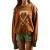 image:imageCHARTOU Fall Pullover Sweaters for Women Casual Loose Ribbed Knit Jumper Cute TopsCaramel