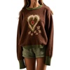 image:imageCHARTOU Fall Pullover Sweaters for Women Casual Loose Ribbed Knit Jumper Cute TopsCoffee Brown