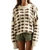 image:imageCHARTOU Women Y2k Oversized Sweater Cute Fish Graphic Crew Neck Fall Casual JumperCoffee Brown