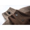 image:imageCHARTOU Women Button Down Cardigan Stand Collar Knit Coat Fall Oversized SweaterBrown