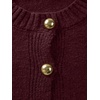 image:imageCHARTOU Women Button Down Sweater Cardigan Crewneck Long Sleeve Crop Knit Coat JacketWine