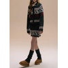 image:imageCHARTOU Women Cute Sweater Skirt Set 2 Piece Outfits Fall Fair Isle Crop Cardigan Stretch Pencil Mini SkirtDark Grey