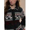 image:imageCHARTOU Women Cute Sweater Skirt Set 2 Piece Outfits Fall Fair Isle Crop Cardigan Stretch Pencil Mini SkirtDark Grey