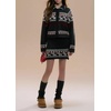 image:imageCHARTOU Women Cute Sweater Skirt Set 2 Piece Outfits Fall Fair Isle Crop Cardigan Stretch Pencil Mini SkirtDark Grey