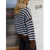 image:imageCHARTOU Women Striped Sweater Pullover Crewneck Long Sleeve Slouchy Knitwear JumperBlue