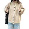 image:imageCHARTOU Women Button Down Cardigan Stand Collar Knit Coat Fall Oversized SweaterApricot