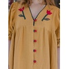 image:imageCHARTOU Women Summer Shift Midi Dress Puff Sleeve Button Down Cotton Shirt DressOrange