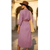 image:imageCHARTOU Womens Linen Blend Shirt Dress Button Down Midi Dress with Pockets Summer Long Sleeve Casual Tunic Dress for WorkDusty Mauve