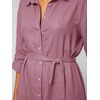 image:imageCHARTOU Womens Linen Blend Shirt Dress Button Down Midi Dress with Pockets Summer Long Sleeve Casual Tunic Dress for WorkDusty Mauve