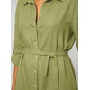image:imageCHARTOU Womens Linen Blend Shirt Dress Button Down Midi Dress with Pockets Summer Long Sleeve Casual Tunic Dress for WorkSage Green