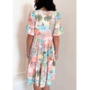 image:imageCHARTOU Women 2025 Tie Front Boho Beach Vacation Dress Short Sleeve Ruffle Floral Babydoll DressBlue