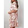 image:imageCHARTOU Women 2025 Tie Front Boho Beach Vacation Dress Short Sleeve Ruffle Floral Babydoll DressBrick Red