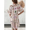 image:imageCHARTOU Women 2025 Tie Front Boho Beach Vacation Dress Short Sleeve Ruffle Floral Babydoll DressPurple