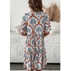 image:imageCHARTOU Women 2025 Tie Front Boho Beach Vacation Dress Short Sleeve Ruffle Floral Babydoll DressRed
