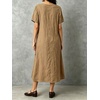 image:imageCHARTOU Women Linen Blend Shift Dress Tie Side Casual Loose Tunic Summer Midi DressKhaki