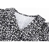 image:imageCHARTOU Women Puff 34 Sleeve Short Dress Summer Leopard Print Peter Pan Collar Mini Dress with BeltBlack