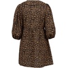 image:imageCHARTOU Women Puff 34 Sleeve Short Dress Summer Leopard Print Peter Pan Collar Mini Dress with BeltBrown