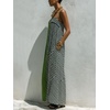 image:imageCHARTOU Women Spaghetti Strap Long Maxi Dress Contrast Striped Beach Vacation DressGreen
