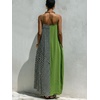 image:imageCHARTOU Women Spaghetti Strap Long Maxi Dress Contrast Striped Beach Vacation DressGreen